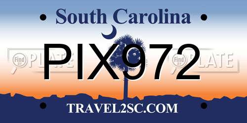PIX972 South Carolina License Plate