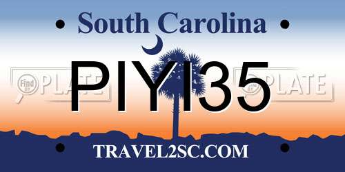 PIYI35 South Carolina License Plate