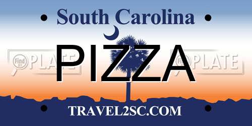 PIZZA South Carolina License Plate