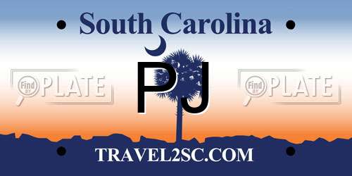 PJ South Carolina License Plate
