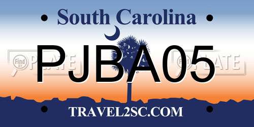PJBA05 South Carolina License Plate