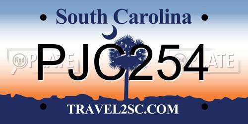 PJC254 South Carolina License Plate