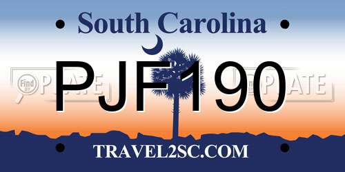 PJF190 South Carolina License Plate