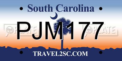 PJM177 South Carolina License Plate