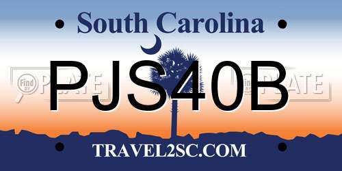 PJS40B South Carolina License Plate