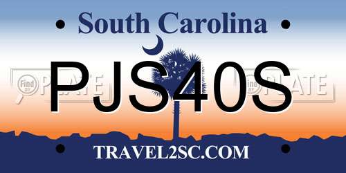 PJS40S South Carolina License Plate