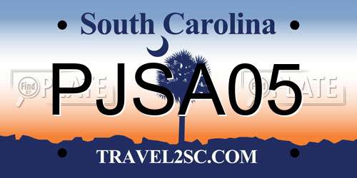 PJSA05 South Carolina License Plate