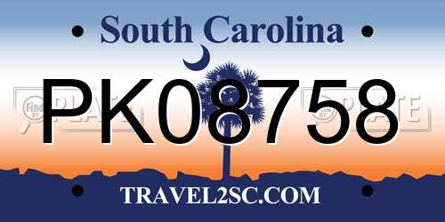 PK08758 South Carolina License Plate