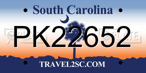 PK22652 South Carolina License Plate
