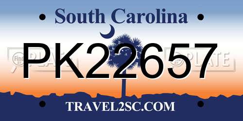 PK22657 South Carolina License Plate