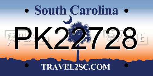 PK22728 South Carolina License Plate