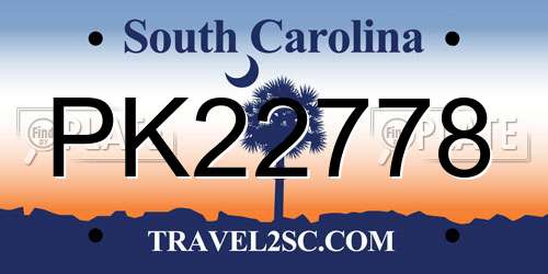 PK22778 South Carolina License Plate