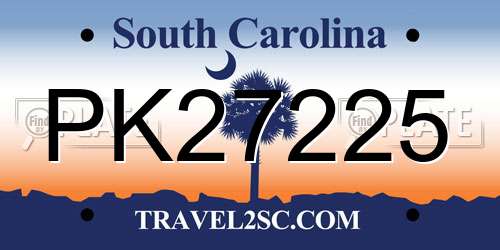 PK27225 South Carolina License Plate