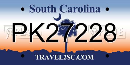 PK27228 South Carolina License Plate
