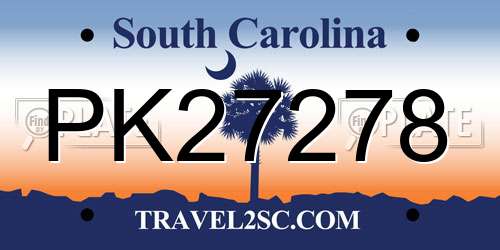 PK27278 South Carolina License Plate