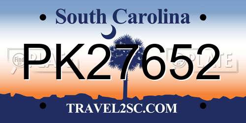 PK27652 South Carolina License Plate
