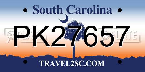 PK27657 South Carolina License Plate