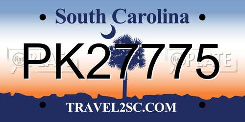 PK27775 South Carolina License Plate