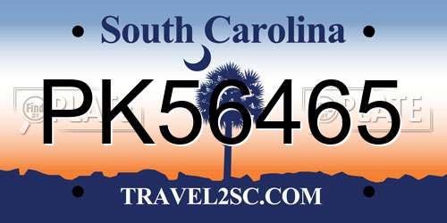 PK56465 South Carolina License Plate