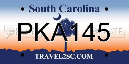 PKA145 South Carolina License Plate
