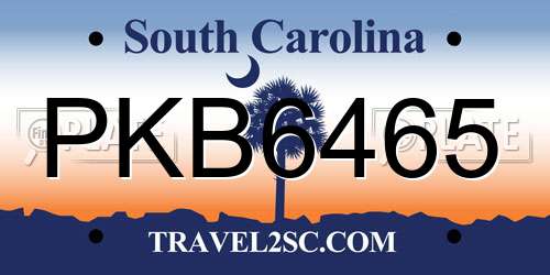 PKB6465 South Carolina License Plate