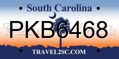 PKB6468 South Carolina License Plate