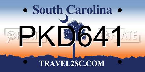 PKD641 South Carolina License Plate