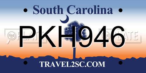 PKH946 South Carolina License Plate