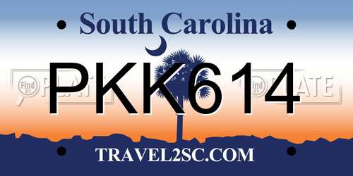 PKK614 South Carolina License Plate