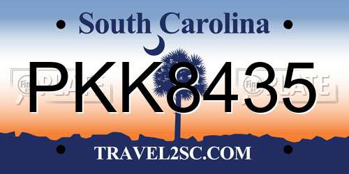PKK8435 South Carolina License Plate