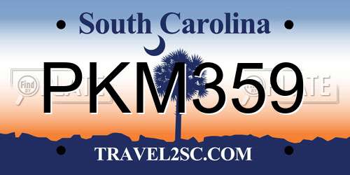 PKM359 South Carolina License Plate