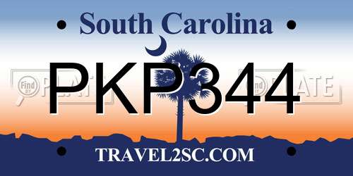 PKP344 South Carolina License Plate