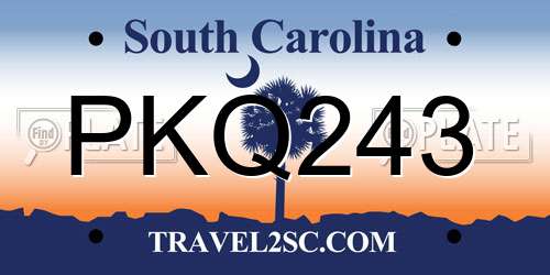 PKQ243 South Carolina License Plate