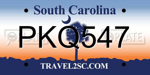 PKQ547 South Carolina License Plate