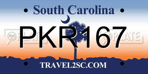 PKR167 South Carolina License Plate