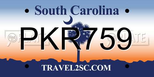 PKR759 South Carolina License Plate