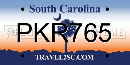 PKR765 South Carolina License Plate