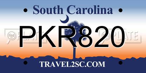 PKR820 South Carolina License Plate