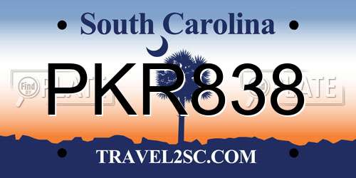 PKR838 South Carolina License Plate