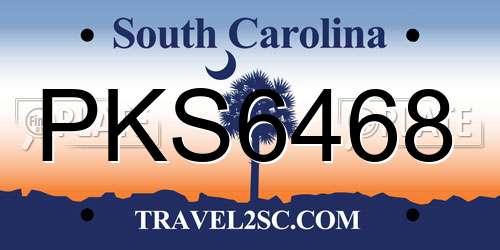 PKS6468 South Carolina License Plate