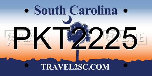PKT2225 South Carolina License Plate
