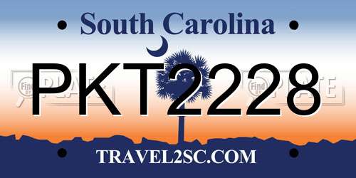 PKT2228 South Carolina License Plate