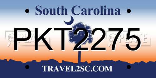 PKT2275 South Carolina License Plate