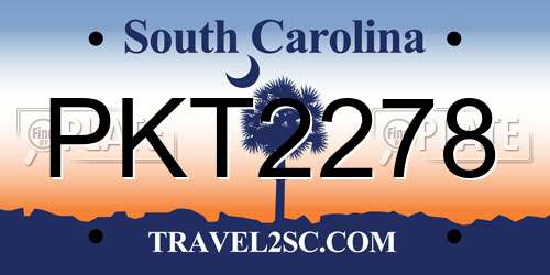 PKT2278 South Carolina License Plate