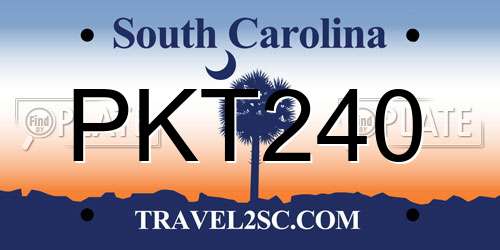 PKT240 South Carolina License Plate