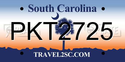 PKT2725 South Carolina License Plate