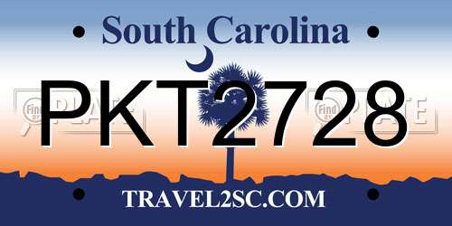 PKT2728 South Carolina License Plate