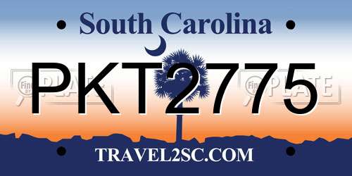 PKT2775 South Carolina License Plate
