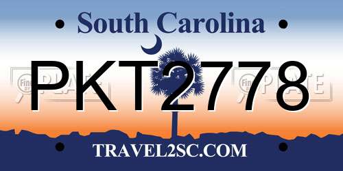 PKT2778 South Carolina License Plate