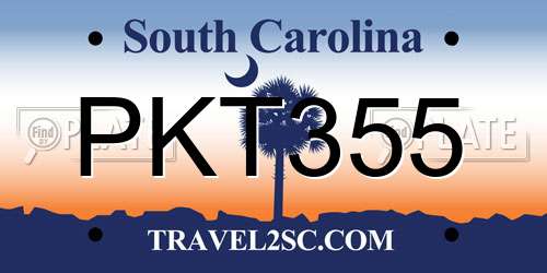 PKT355 South Carolina License Plate